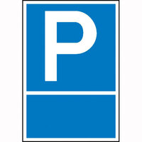 Parkplatzschild Symbol: P, zur Selbstbeschriftung, Kunststoff, 15x25 cm