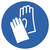 Schutzhandschuhe benutzen Gebotsschild, selbstkl. Folie, Größe 10cm DIN EN ISO 7010 M009 ASR A1.3 M009