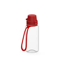 Artikelbild Trinkflasche "School", 400 ml, inkl. Strap, transparent/rot