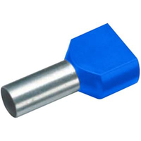 EMBOUT DOUBLE DEXTRÉMITÉ DE CÂBLE CIMCO 18 2444 2.50 MM² X 10 MM PARTIELLEMENT ISOLÉ BLEU 100 PC(S)