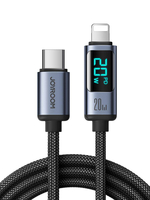 JOYROOM PRISM SERIES 20W USB-C TO LIGHTNING CABLE WITH DISPLAY, 1.2M - BLACK S-CL020A16