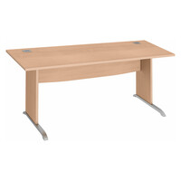Rechte werkpost B 180 cm beuk onderstel hout in L beuk