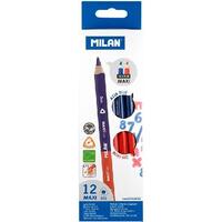 MILAN LÁPICES BICOLOR MAXI TRIANGULARES AZUL/ROJO CAJA 12 UD