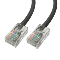 Videk Unbooted 24 AWG Cat5e UTP RJ45 Patch Cable Black 2Mtr
