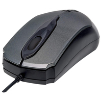 Manhattan Edge USB Wired Mouse, Grey, 1000dpi, USB-A, Optical, Compact, Three Button with Scroll Wheel, Low friction base, Three Year Warranty, Blister