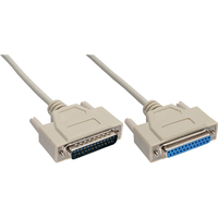 InLine serial cable molded DB25 male / female direct grey 30m