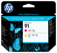 HP 91 magenta en gele printkop