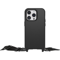 OtterBox React Lanyard coque avec MagSafe pour iPhone 14 Pro Max, coque de protection ultra fine avec collier, sangle réglable et amovible, testé selon les normes militaires, Noir