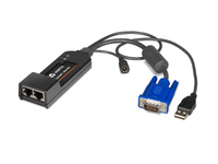 Vertiv Avocent ADX-IPIQ-400 video kabel adapter 2 x RJ-45 DVI-I + 3.5mm + USB Type-B Zwart