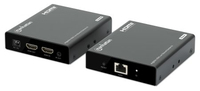 Manhattan 4K HDMI over Ethernet Extender Kit, Extends 4K@60Hz signal up to 70m with a single Cat6 Ethernet Cable, Transmitter and Receiver, Power over Cable (PoC), Black, Three ...