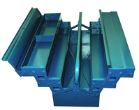 Stahlblech Werkzeugkasten, 5-tlg, Farbe Blau, 430x200x200mm
