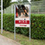 Infoschild / Wegweiser / Bannerrahmen-Stecksystem Stahl „Pole“ | mit Fußplatte 400 x 400 mm