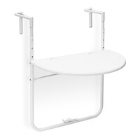 Relaxdays Balkonhängetisch BASTIAN klappbar, 3-fach höhenverstellbar, Tischplatte BxT: 60 x 40 cm, Rattan-Optik