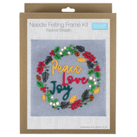 Needle Felting Kit with Frame: Christmas: Festive Wreath