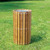 Circular Slatted Litter Bin - 56 Litre - Iroko Natural Oak Finish