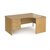 Maestro 25 right hand ergonomic desk 1600mm wide with 3 drawer pedestal - oak to