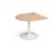 Trumpet base radial extension table 1000mm x 1000mm - white base and beech top
