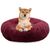 BLUZELLE Dog Bed for Medium Size Dogs, 32" Donut Dog Bed Washable, Round Dog Pillow Fluffy Plush, Calming Pet Bed Removable Mattress Soft Pad Comfort No-Skid Bottom Burgundy