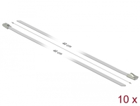 Edelstahlkabelbinder L 400 x B 4,6 mm weiß 10 Stück, Delock® [18819]