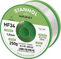 Stannol HF34 1,6% 1,0MM FLOWTIN TC CD 250G Forrasztóón, ólommentes Tekercs, Ólommentes Sn99,3Cu0,7 ORM0 250 g 1 mm