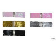 ceinture élastique à  paillettes argent