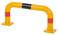 Rammschutz-Bügel, Spezialkunststoff, Breite 750 mm, Höhe 350mm, gelb mit schwarz