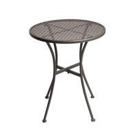Bolero Bistro Table - Grey Steel Patterned - Round - Weather Resistant - 600 mm