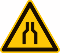 Sicherheitskennzeichnung - Warnung vor Engstellen, Gelb/Schwarz, 20 cm, B-7525