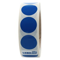 Markierungspunkte Ø 30 mm, blau, 1.000 runde Etiketten auf 1 Rolle/n, 3 Zoll (76,2 mm) Kern, Folienpunkte permanent, Verschlussetiketten