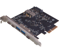 Carte contrôleur 3p USB-C + 2x USB-A /USB3.2 Gen2 en PCIe x4