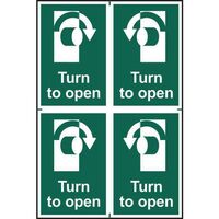 Turn to open sign - pack of 4