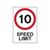 10 MPH speed limit sign