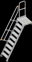 Treppe 60° mit Podest 112, Stufen B: 0,6 m 9 Stufen