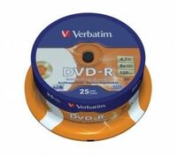 Verbatim DVD-R 4.7GB 16x DVD lemez 25db/henger