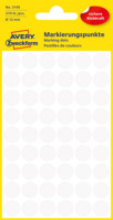 Markierungspunkte, Ø 12 mm, 5 Bogen/270 Etiketten, weiß