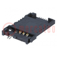 Connector: for cards; SIM; SMT; PIN: 6; 3mm; 100mΩ