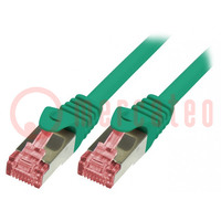 Patch cord; S/FTP; 6; filo cordato; Cu; LSZH; verde; 2m; 27AWG