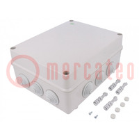 Enclosure: junction box; X: 244mm; Y: 305mm; Z: 126mm; IP55; grey