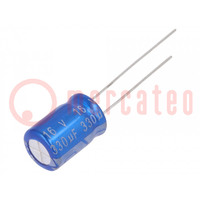 Capacitor: electrolytic; THT; 330uF; 16VDC; Ø8x11.5mm; Pitch: 3.5mm