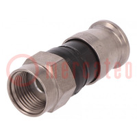 Plug; F; male; straight; 75Ω; RG59; compression; for cable