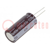 Kondensator: elektrolytisch; low ESR; THT; 1200uF; 63VDC; Ø18x40mm