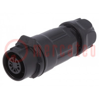 Connector: circular; plug; size 12; 02; female; PIN: 5; for latch
