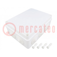 Enclosure: junction box; X: 110mm; Y: 190mm; Z: 70mm; IP65; white
