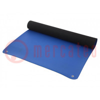 Bench mat; ESD; L: 1.2m; W: 0.6m; Thk: 2mm; blue (dark)