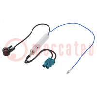 Antenna separator; Fakra double socket,ISO plug angled; Audi