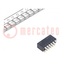 Przełącznik: DIP-SWITCH; Ilość sekcji: 6; OFF-ON; 0,025A/24VDC