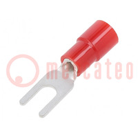 Tip: fork; M3; Ø: 3.2mm; 0.3÷1.65mm2; crimped; for cable; insulated