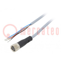 Cable de conexión; M8; PIN: 3; recto; 5m; enchufe; 60VAC; 3A; 60VDC