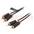 Cable; RCA plug x2,both sides; 1m; Plating: gold-plated; black