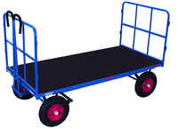 Produktbild - Handpritschenwagen mit 2 Rohrgitterwänden, Höhe 750 mm / Ladehöhe 480 mm , Ladefläche 1.930 x 1.000 mm, Luftbereifung